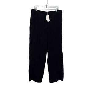 NWT Vince Black Wide Leg Pullover Belt loops Women's Pants Size 14